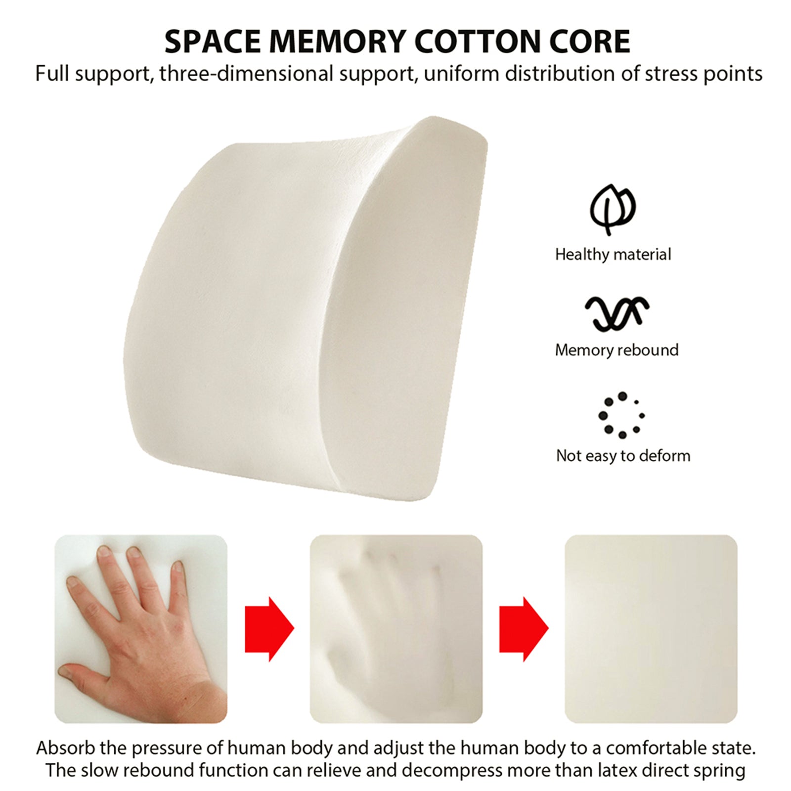 Ergonomic Memory Foam Back Pillow